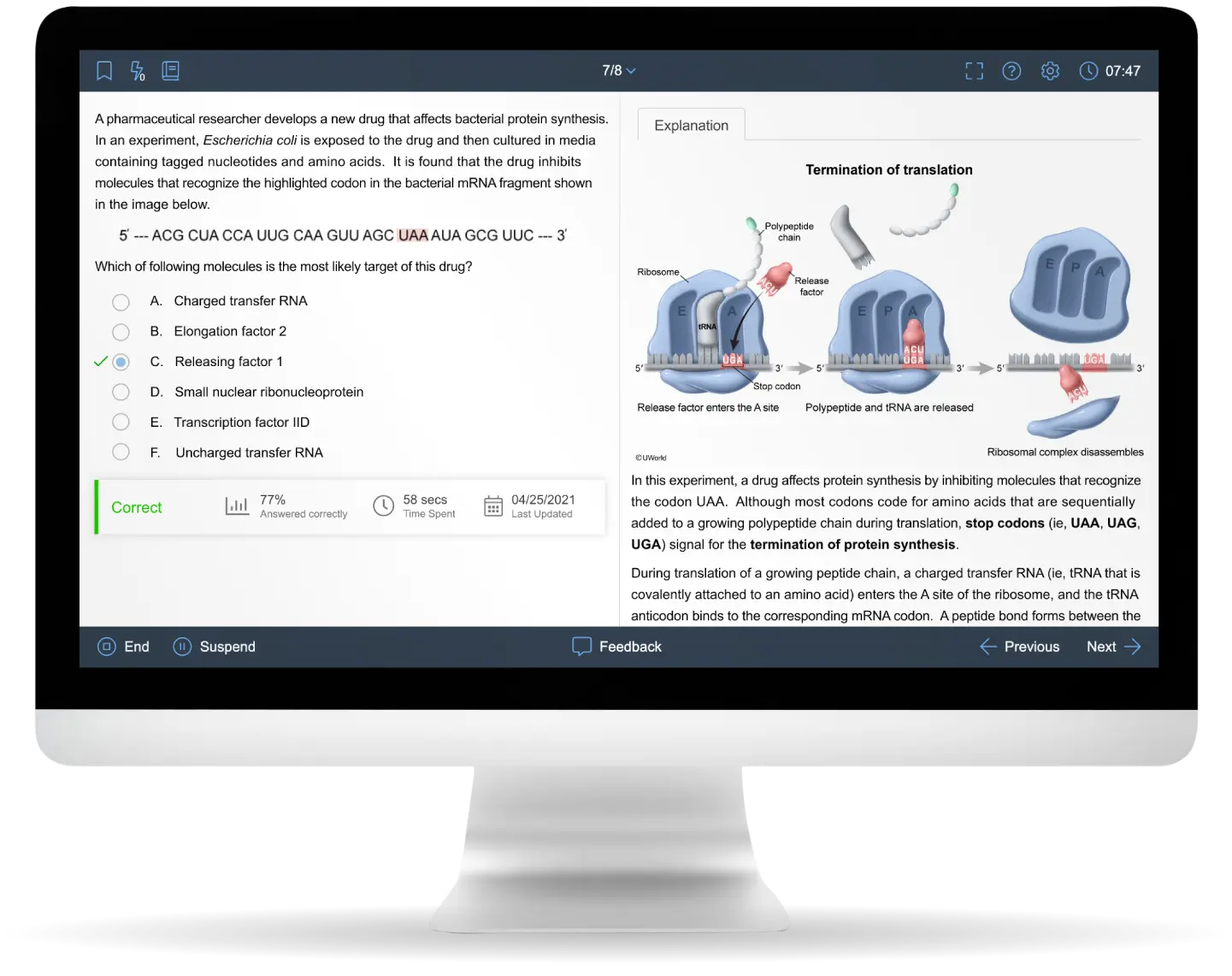 NCLEX question bank interface